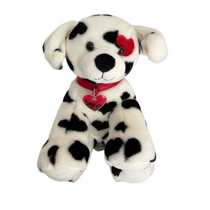 Build-A-Bear BAB Dalmatian Dog Stuffed Plush Red Heart Collar Retired HTF